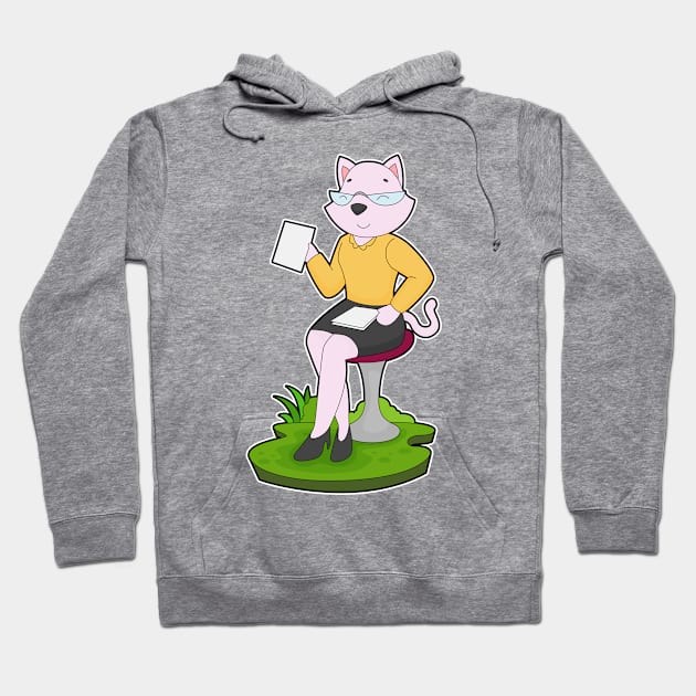 Cat Secretary Note Hoodie by Markus Schnabel